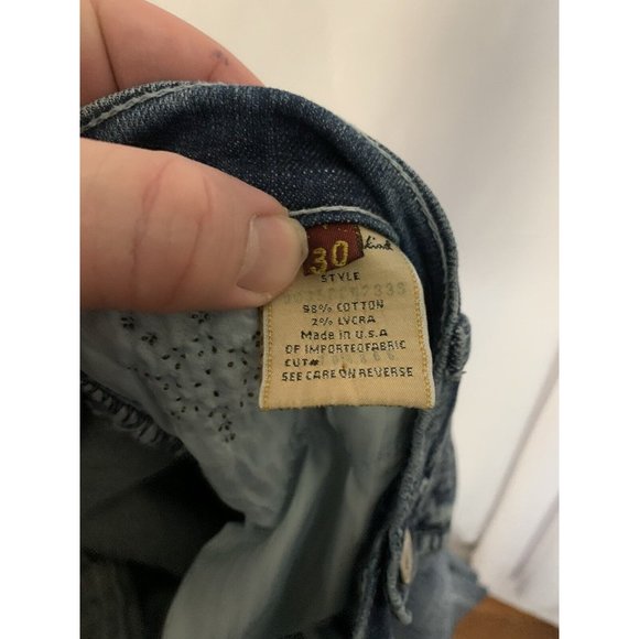 7 Seven For All Mankind USA Made Women’s Flared SZ 30 Denim Bedazzle Jeans - Picture 7 of 8